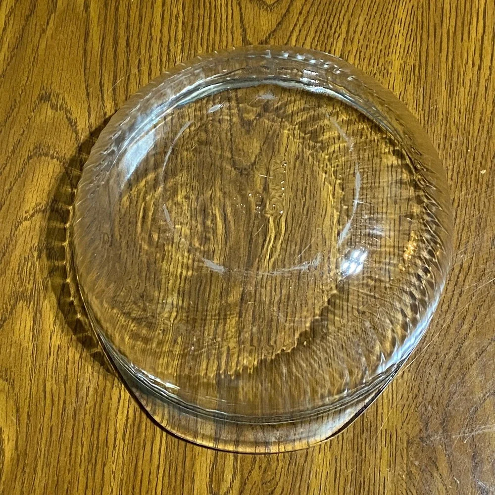 Vintage Pyrex 2QT Clear Ribbed Round Casserole Dish‎ with Ribbed Lid 024-S 624C